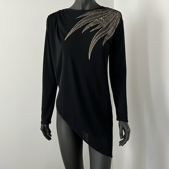 Laurence Corsin for Studio Mode Paris Asymmetrical Black Top Made in France  M/L - Picture 1 of 11
